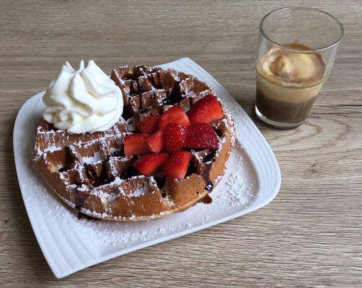 Belgische Waffeln mit Früchten